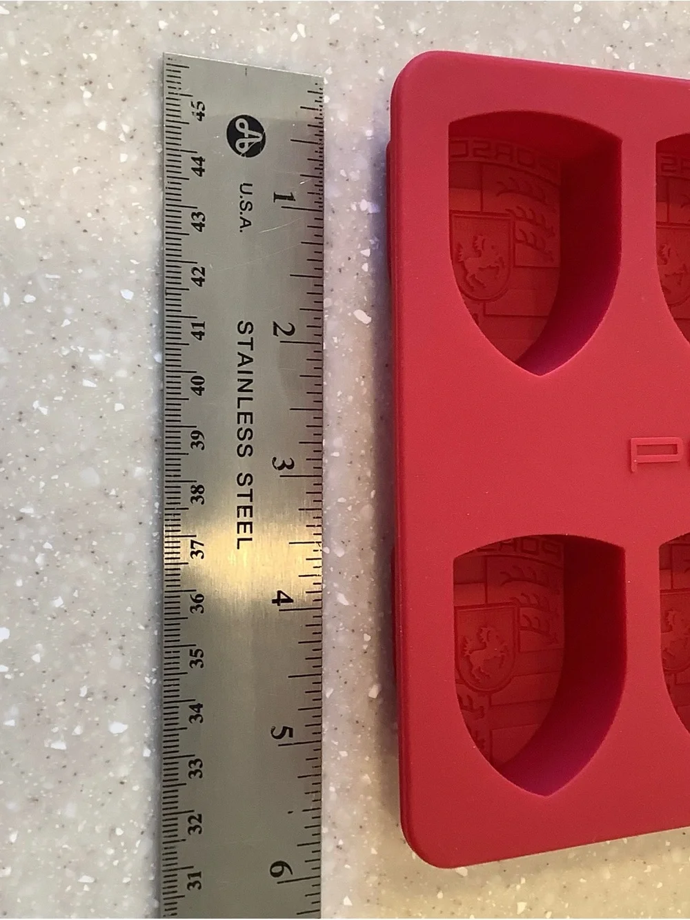 Porsche Design Red Silicone Mold Shield Ice Cube Tray Candy Chocolate Cake NEW